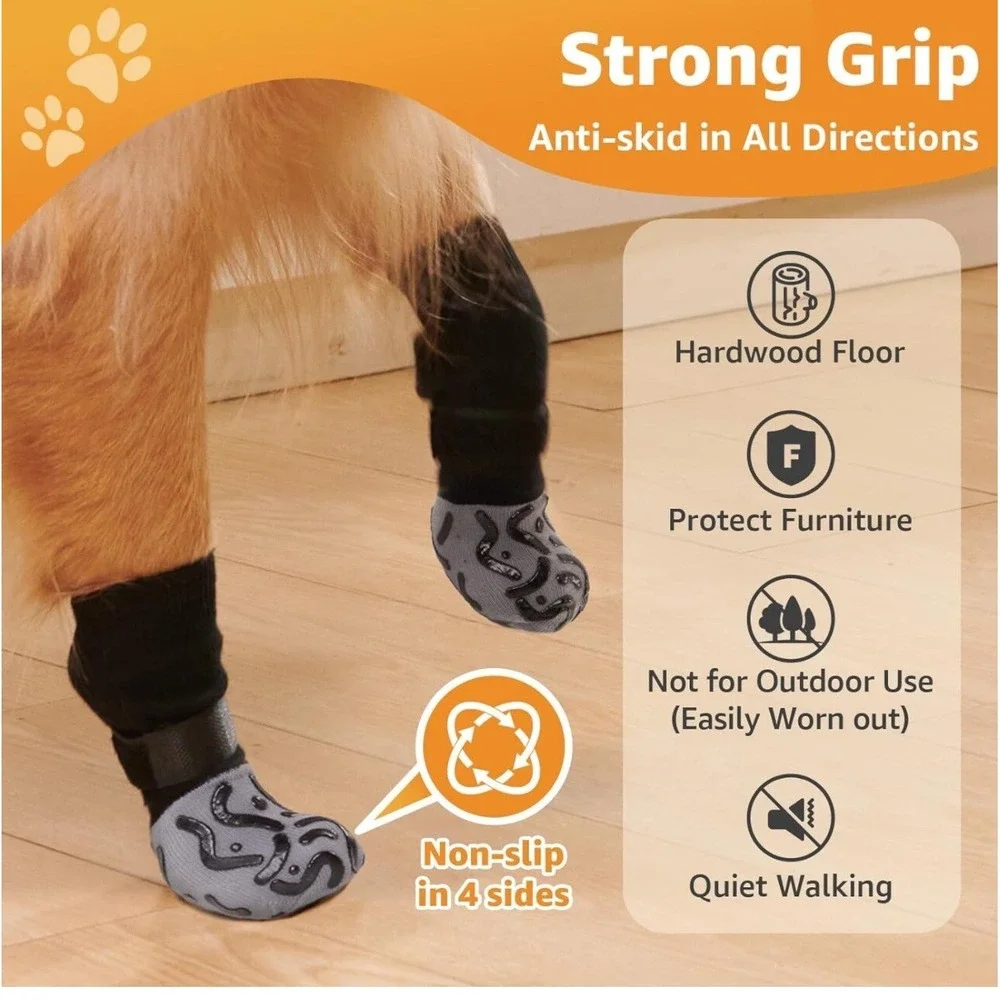 Grippy Non-Slip Dog Socks Paw Socks Paw Protection‎ Adjustable medium